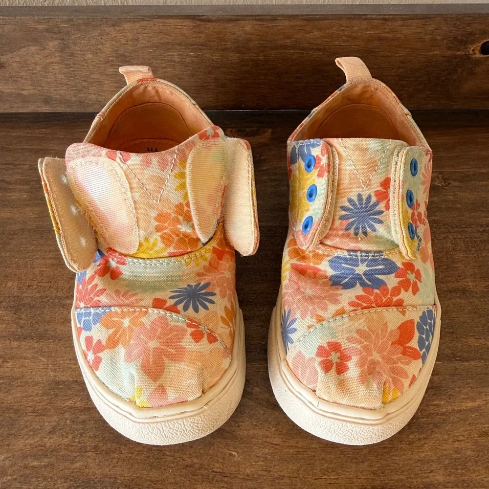TOMS Alpargata Resident Floral Slip On Sneakers Little Kids Size 11 Canvas